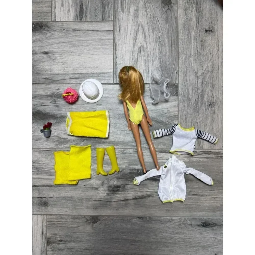 Blonde Barbie Skipper Doll with Yellow Swimsuit & Bee Accessory Set